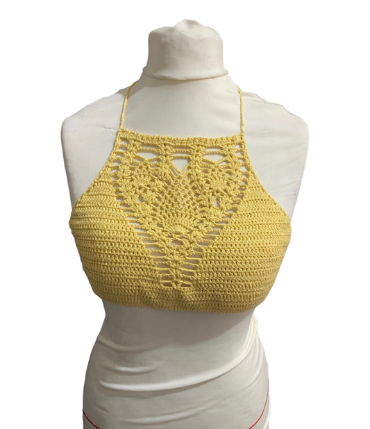 Crop top yellow Flower
