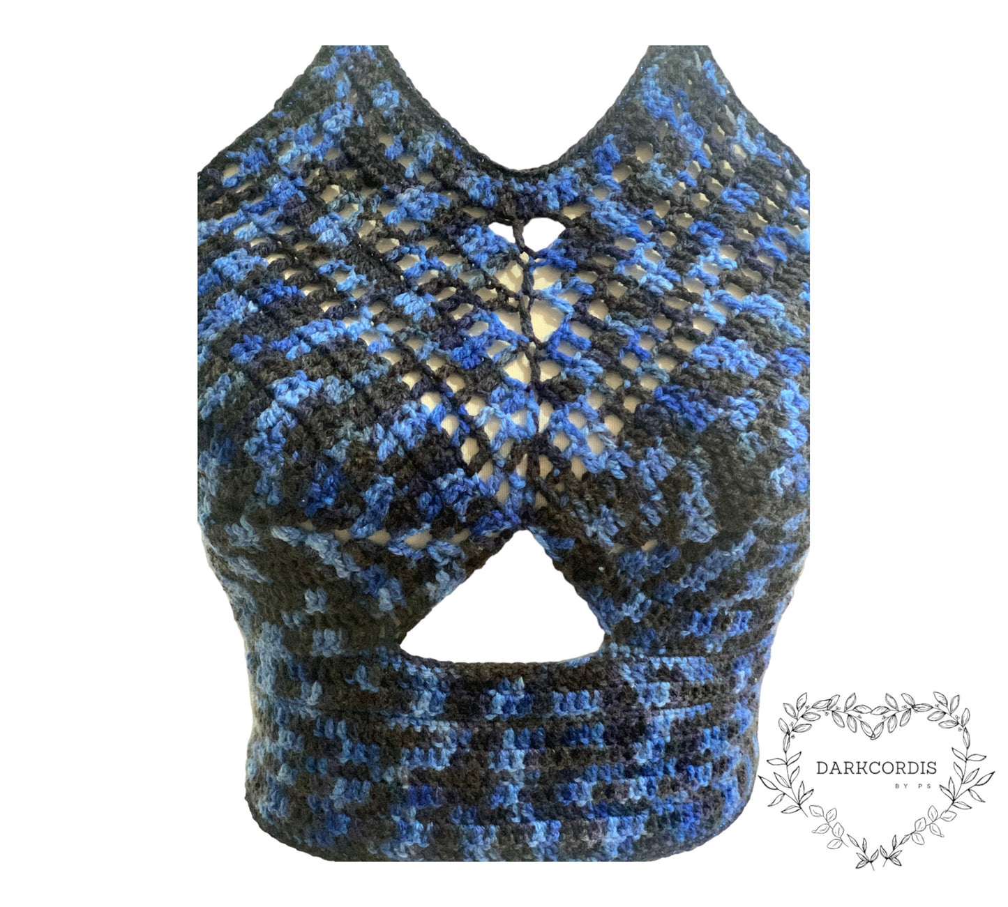 crop top crochet  electry blue
