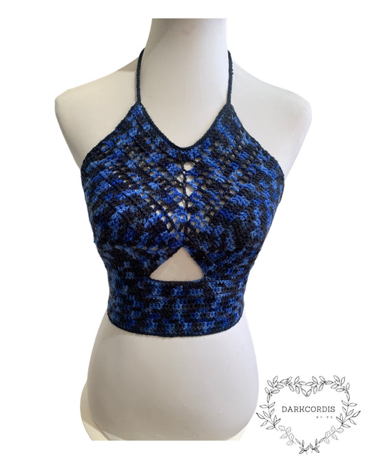 crop top crochet  electry blue