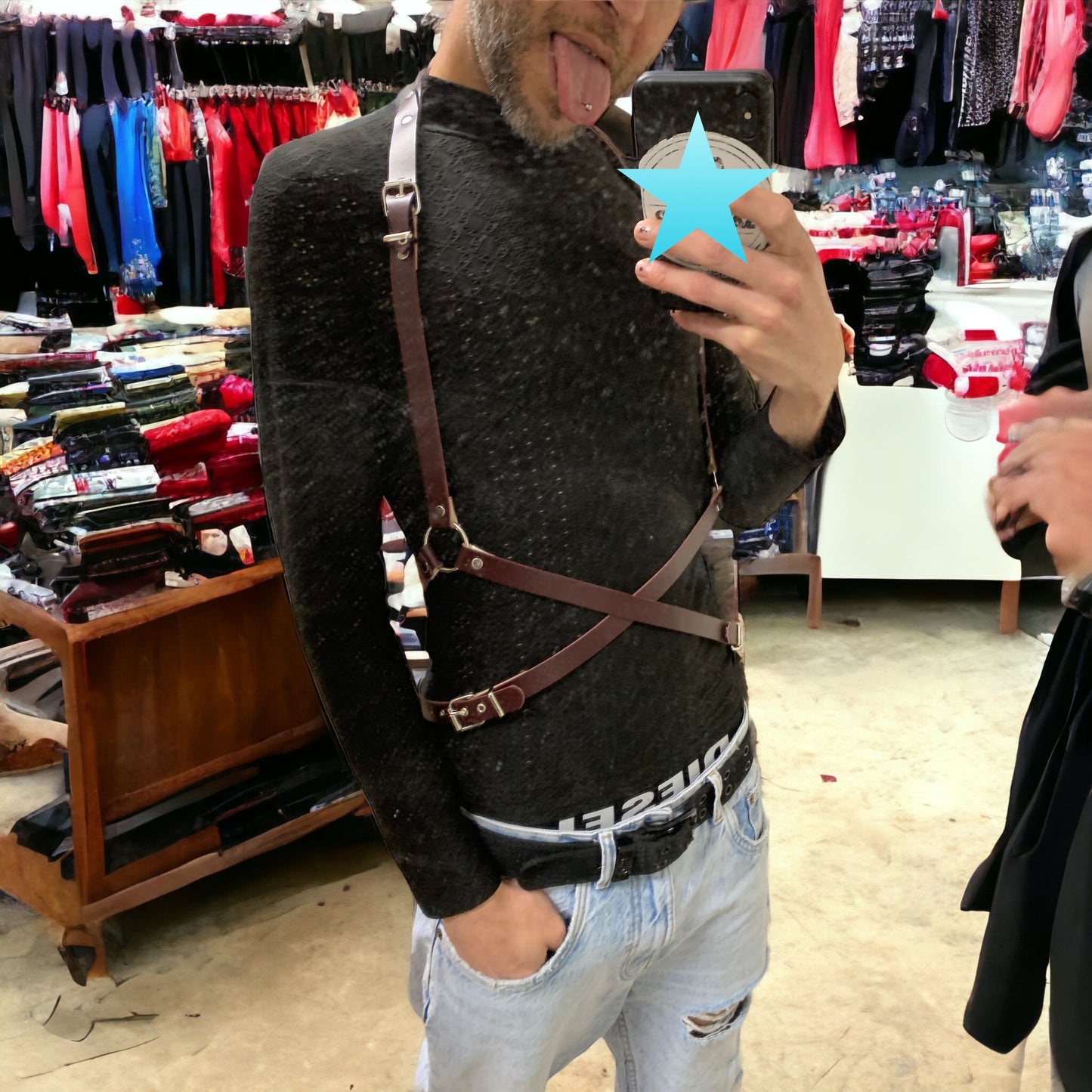 Harness wine leather